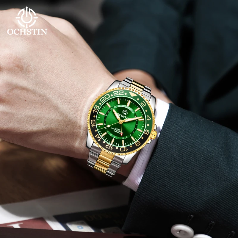 OCHSTIN New 2024 Simple Atmosphere Mariner Series Men's Watch Multifunction Quartz Movement Men's Quartz Watch