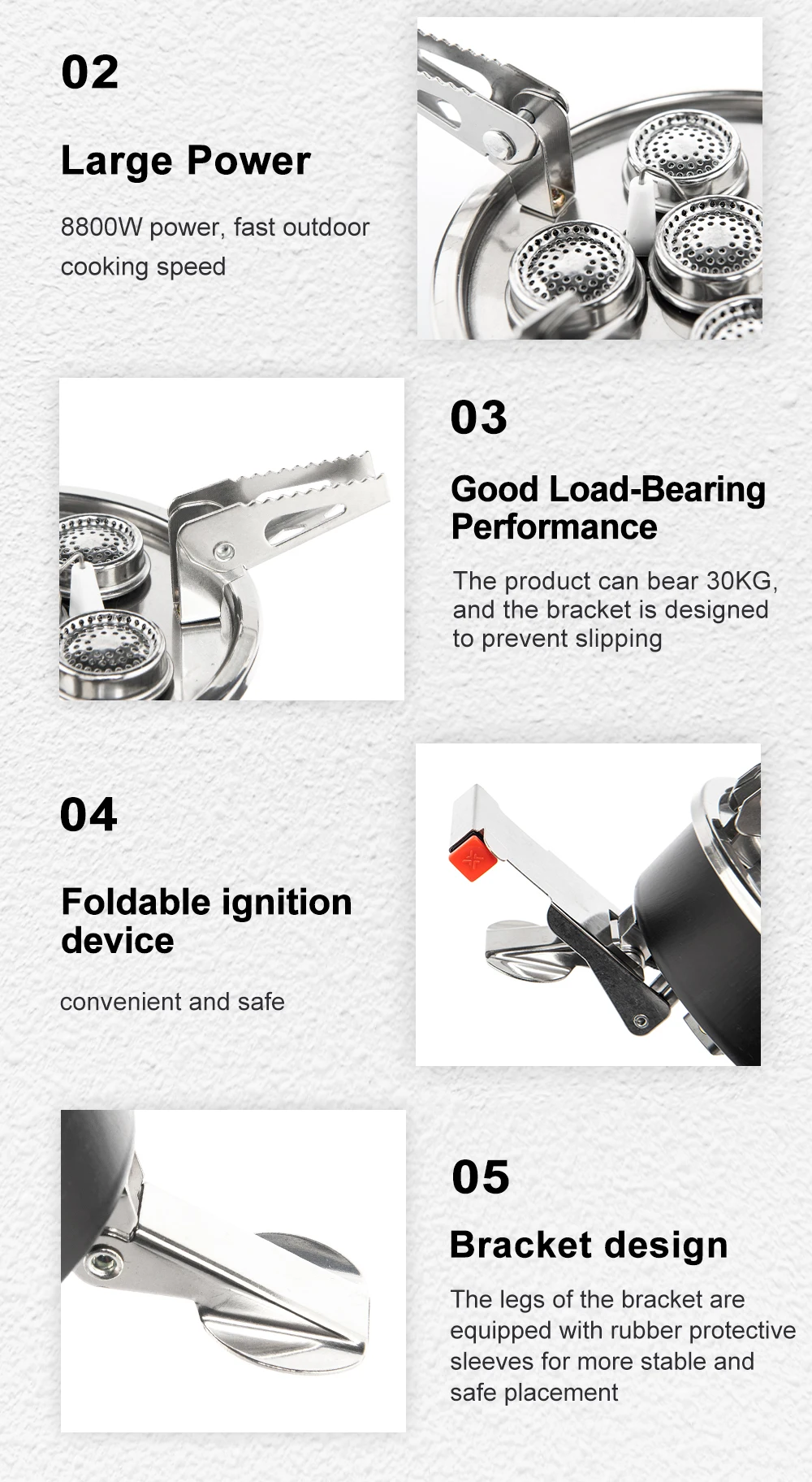 Description Picture 6 of itemWidesea Camping 5in1 Gas Stove Outdoor Big Power Burner Portable Folding Furnace Picnic Equipment Cooking Hiking Supplies