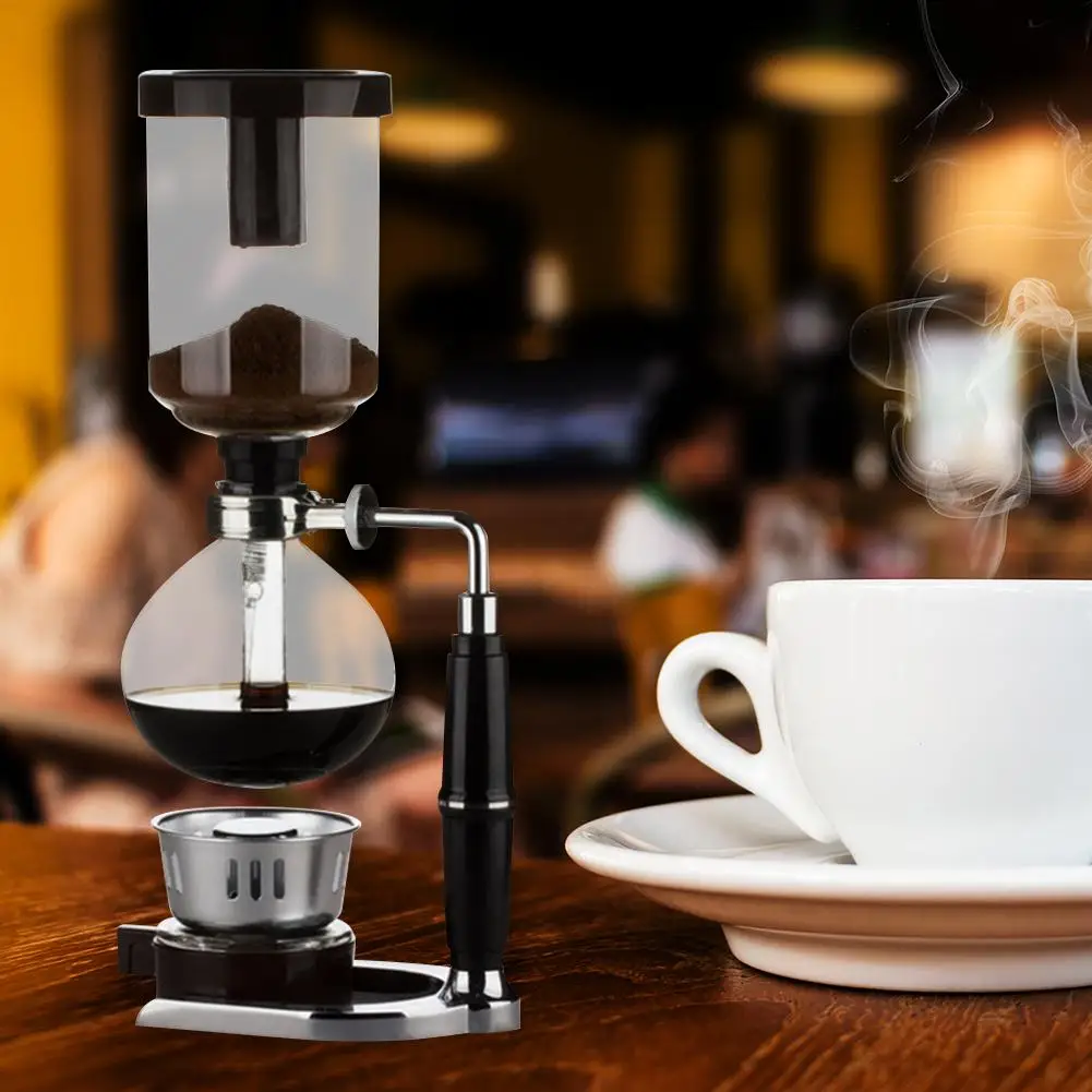 Glass Plastic Siphon Coffee Machine Glass Pot Home DIY Filter Manual Coffeemaker