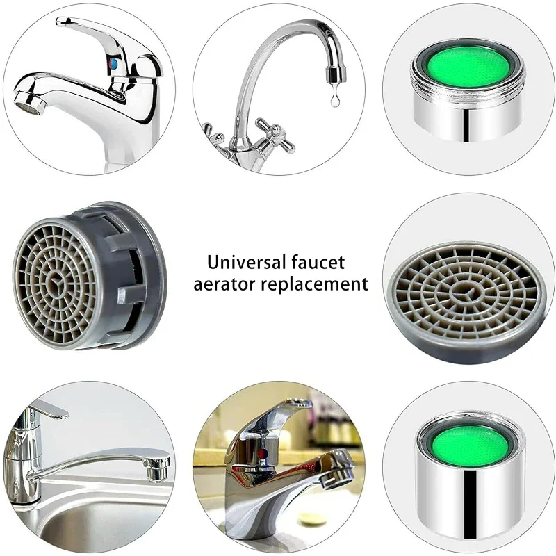 Faucet Aerator Basin Tap Filter Plastic Insert Replacement Nozzle Filter Flow Restrictor Replacement Parts 10PCS faucet aerator