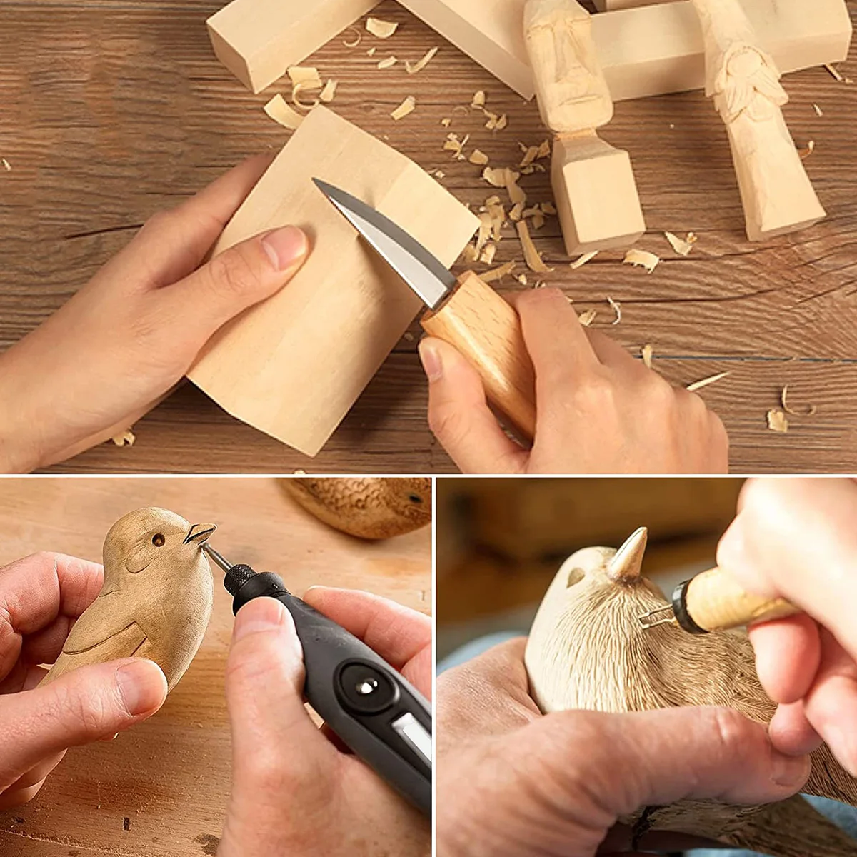Premium Basswood Carving Blocks - Natural Soft Wood for Whittling and Art Projects (5/10 Pieces)