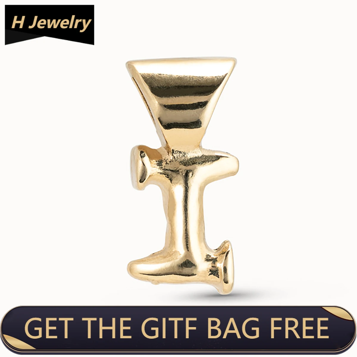 

2024 Creative Design Spain UNO de 50 Jewelry DIY accessory 14K gold Letter I Pendant Bracelet Necklace Ring Women's Gift