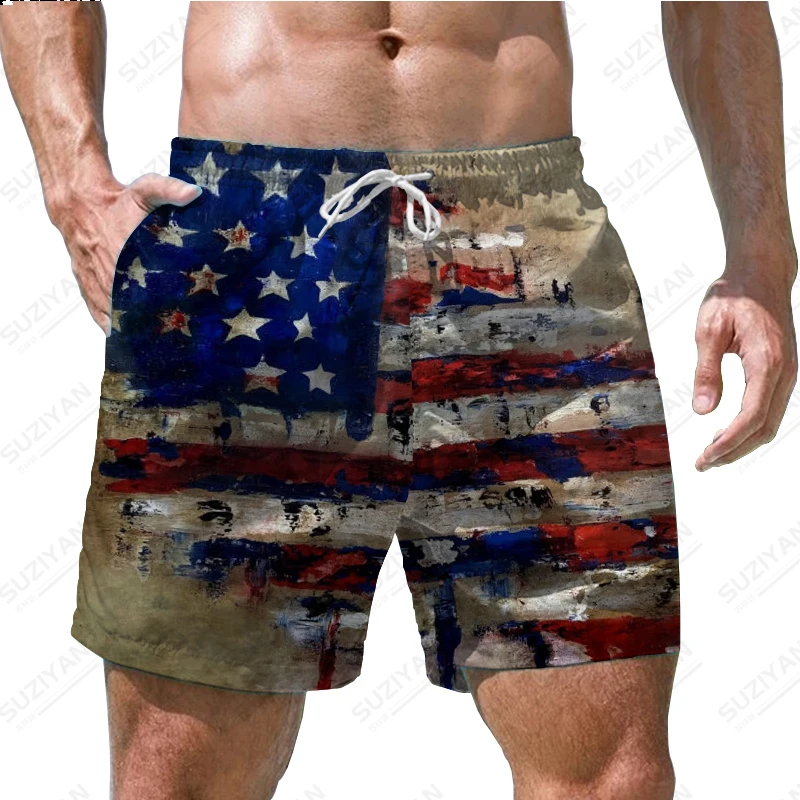 

Мужские пляжные шорты в полоску, Пляжные штаны в гавайском стиле с 3D-принтом звезд, большие мужские домашние баскетбольные шорты с кулиской, лето 2023