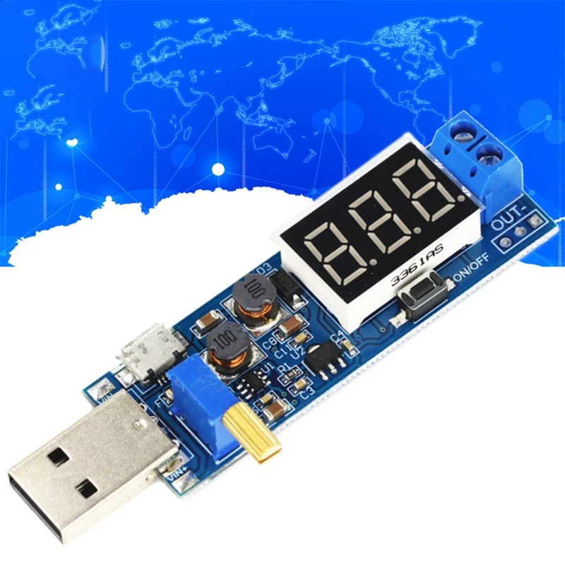 

2.28DC-DC Step Up Step Down Power Supply Module USB Converter Output for Dc 1.2V-24V One Button to Turn off the Output