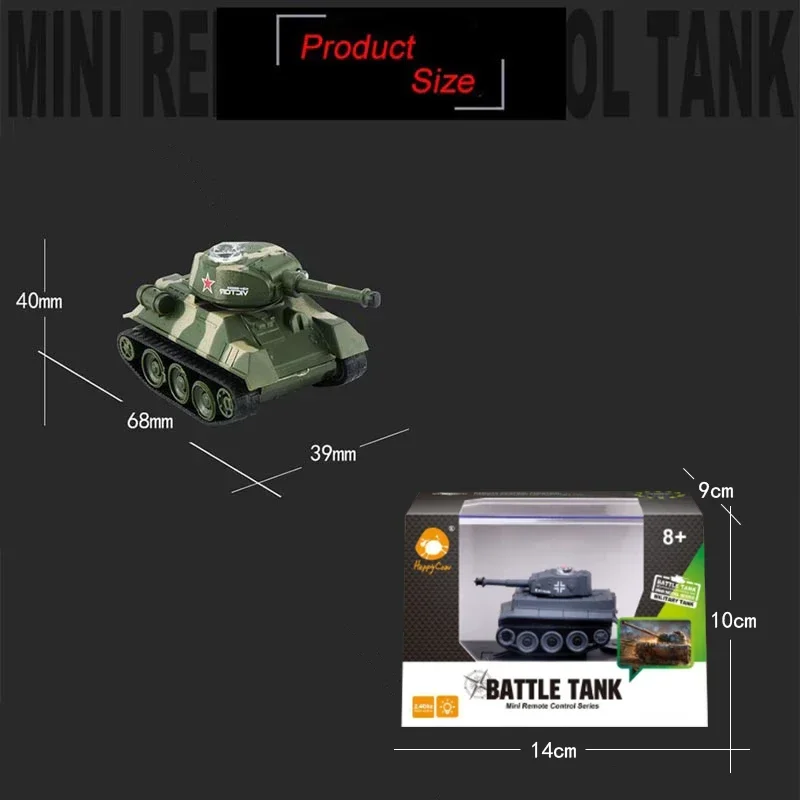 Mini RC Tank Remote Control Crawler 2.4G Military Battle Tank Model Chassis Electric Toys Cars Toys for Boys Gift for Kid