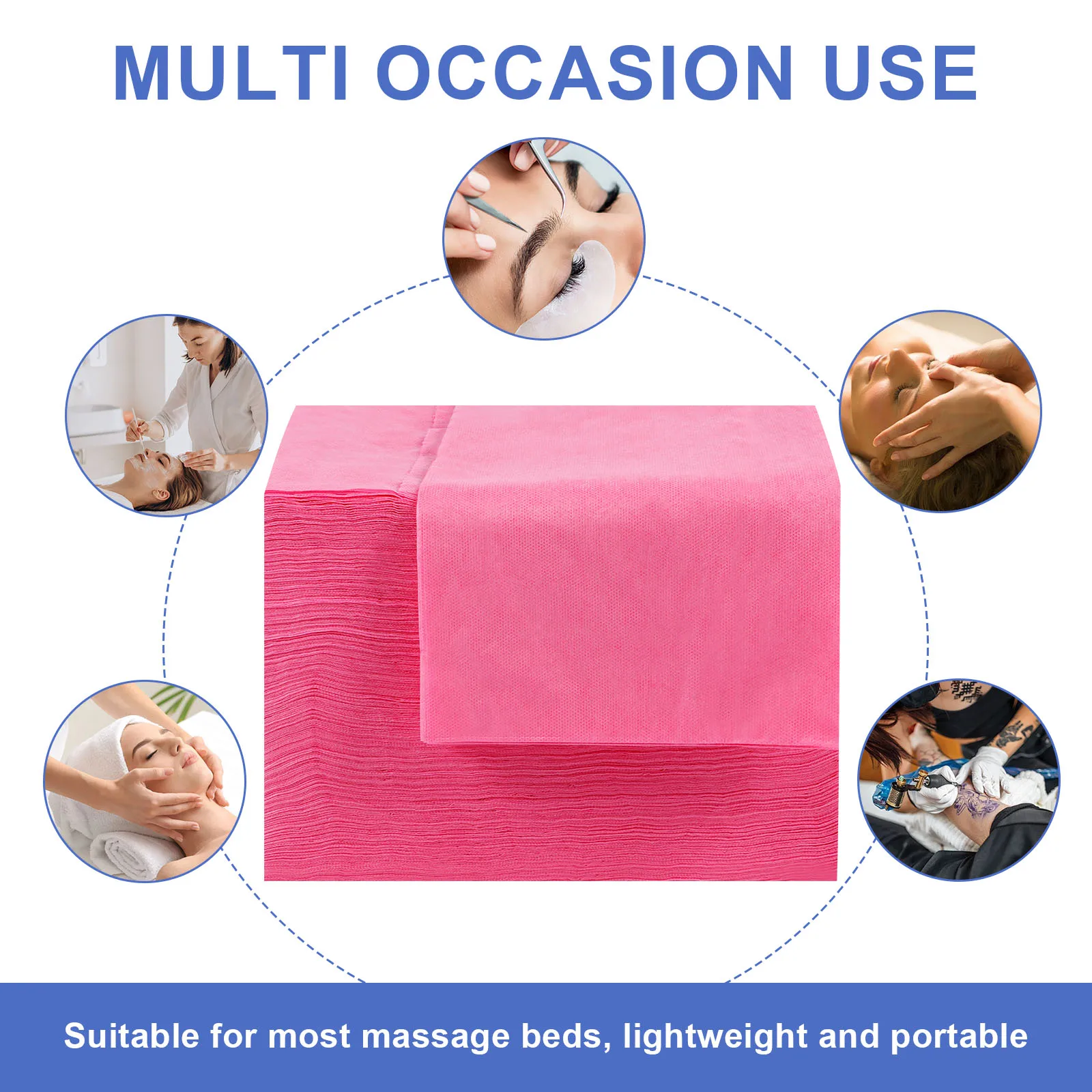 100Pcs Disposable Bed Sheets 80x180cm Non Woven Spa Massage Table Cover Comfortable Breathable Salon Bedsheet for Travel Hotel 6