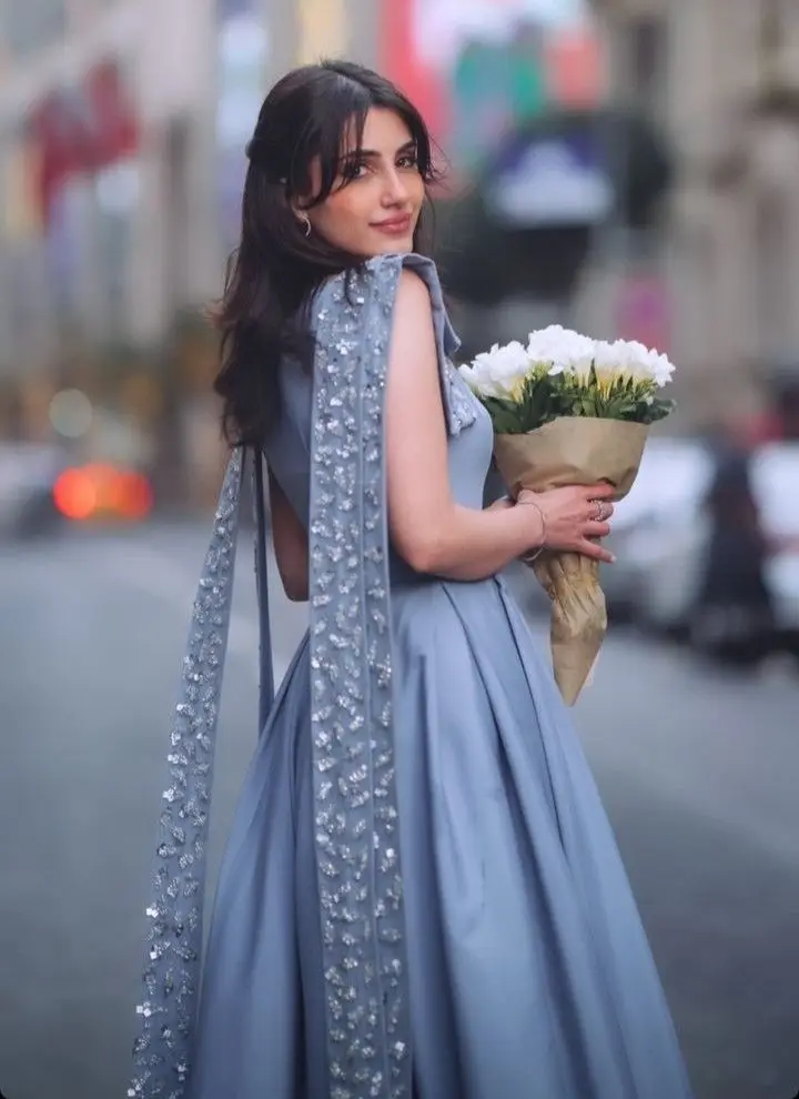 

Fairytale A-Line Vintage Dusty Blue Square Neck Sleeveless Prom Dresses Beadings Ankle Length Special Occasion Party Dress