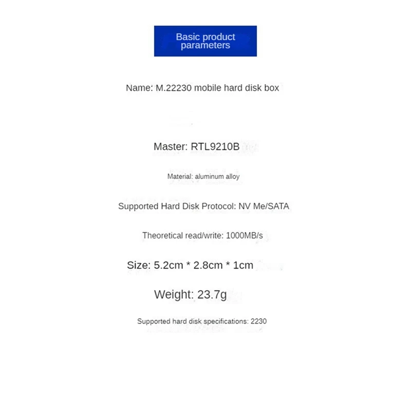 M.2 Nvme NGFF SSD Ŭ, 2230 ޴ ϵ ũ ڽ, USB C 3.1, 10Gbps NVME SATA SSD Ŭ, ϱ 
