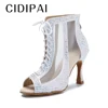 CIDIPAI Red Sole Latin Dance Shoes Woman Ballroom Dance Boots Rhinestones High Heels For Salsa Training Shoes Women Party Shoes 5