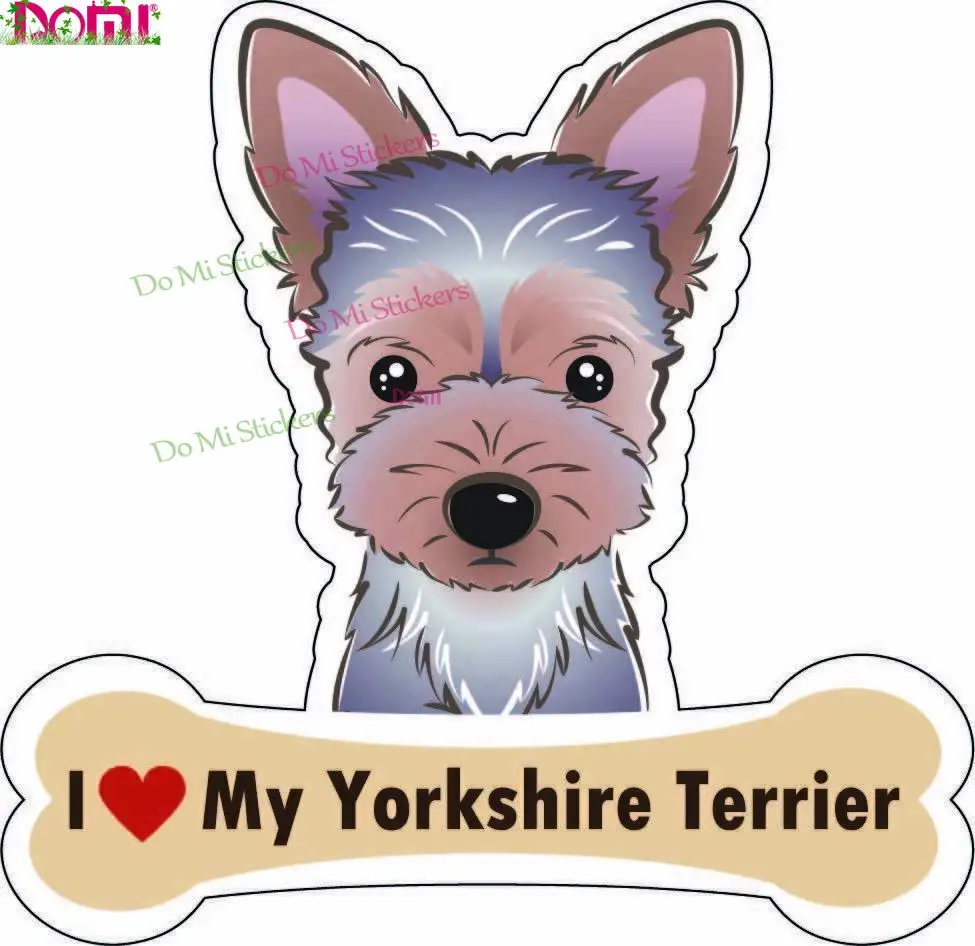 

Dog Bone Magnet I Love My Yorkshire Terrier Car Sign Puppy Die Cutting