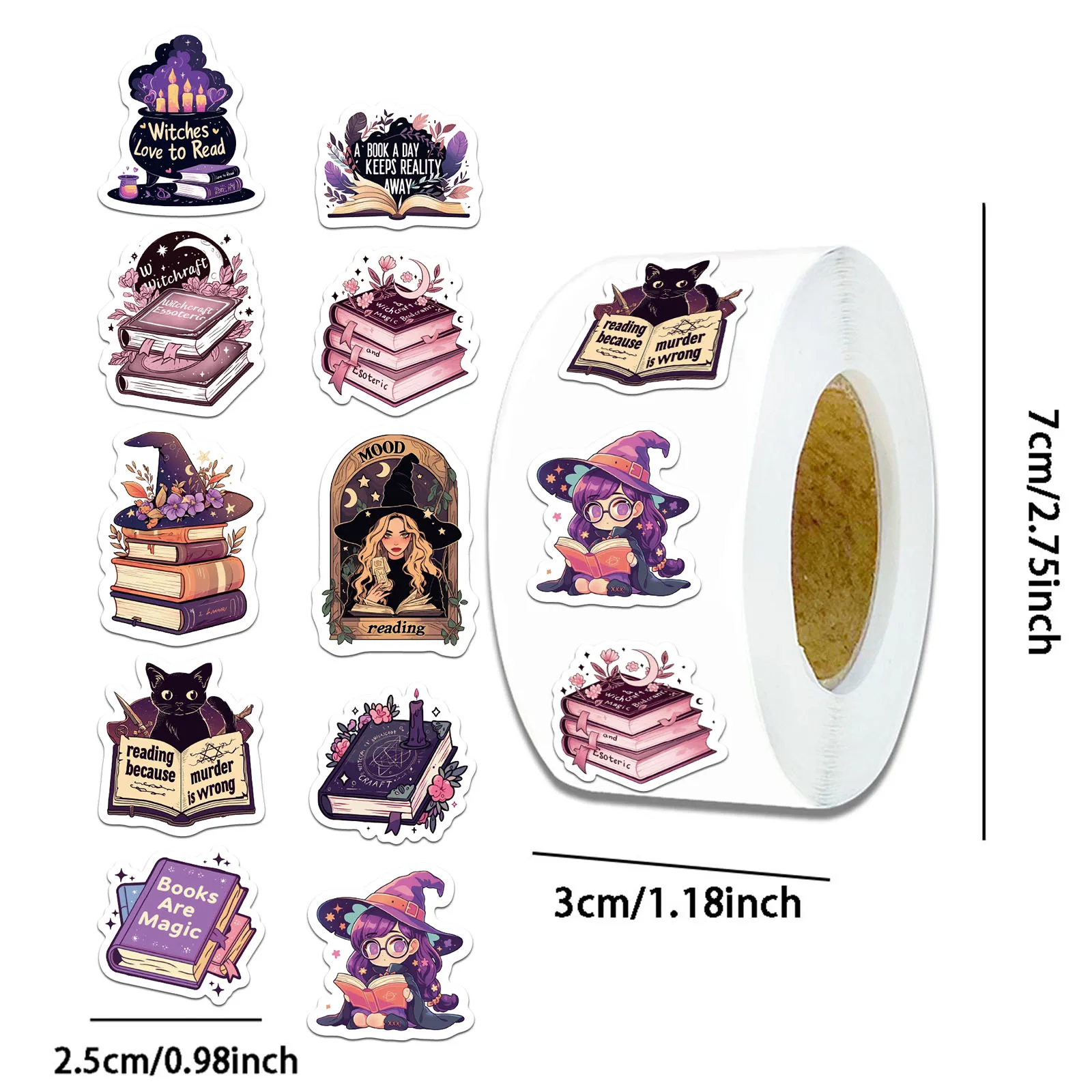 500PCS 마술 책 스티커 절묘한 손 계정 재료 전화 케이스 노트북 가방 물 컵 방수 스티커