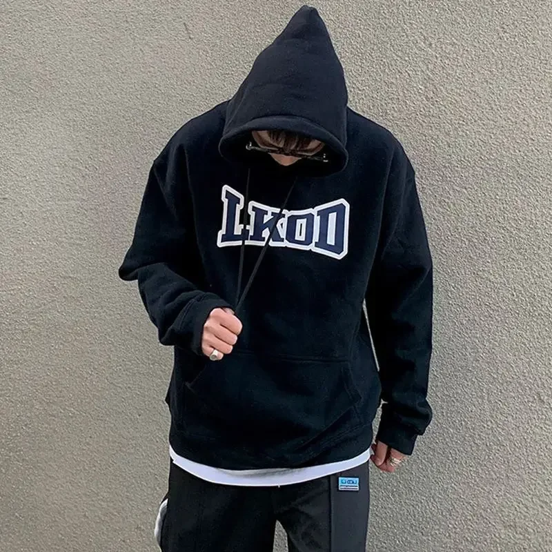 thumbnail image 1 of Sudadera con capucha de algodón con estampado de invierno para hombre, camisetas emo, ropa de calle divertida, cálida, sencilla, barata, de alta calidad, sudadera con capucha holgada para hombre, 1 of 5