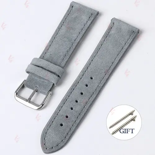 18mm 19mm 20mm 22mm Vintage Suede Cowhide Watch Strap Handmade Watch Band Gray Brown Green Quick Release Bracelet for Men Women - Image 18