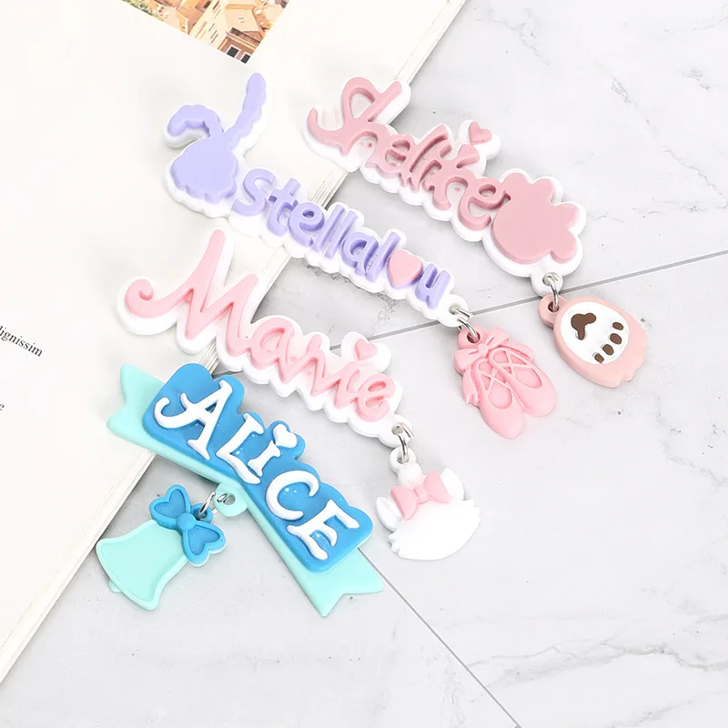 

10pcs Alice Badge Resin Cabochons Charms 60mm Big Marie Tag Cute Earring Bracelet Necklace Jewelry Pendants DIY Accessory