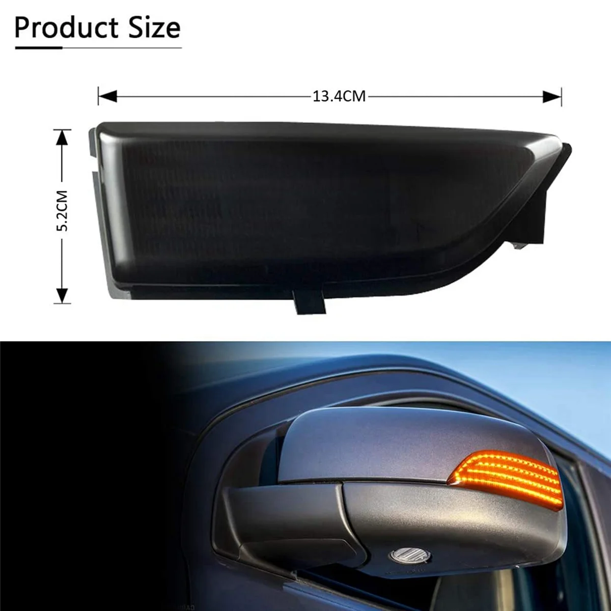 

6x Car Dynamic LED Turn Signal Rearview Mirror Lights Blinker for Ford Everest 2015-2019 Ranger T6 Raptor Wildtrak Smoke