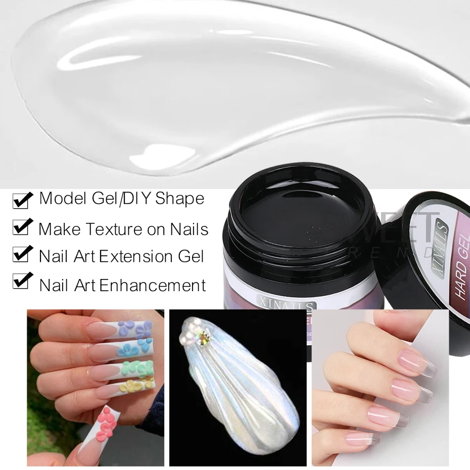 30g Reinforce Nail Glue Gel UV Finger Builder Tools Soak Off Model Hard Gel Thick No Wipe Top Coat Manicure Construction Prolong