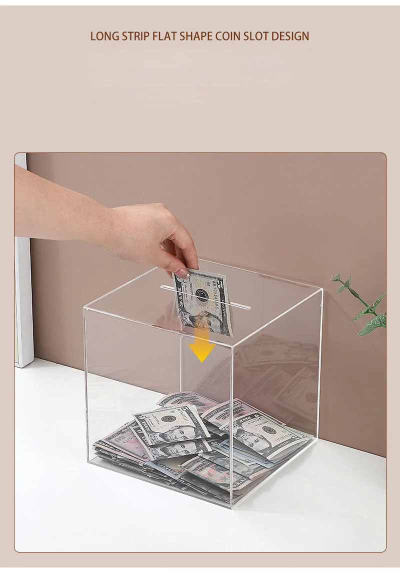 Mealheiro transparente em acrílico com grande capacidade_voghion.com