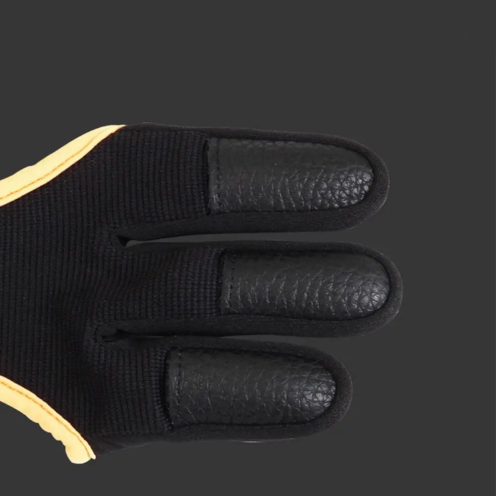 Outdoor Archery Glove Leather Fingertip Non-Slip Breathable 3 Finger Archery Gloves Hunting Finger Protector Guard for Hunting archery finger tab
