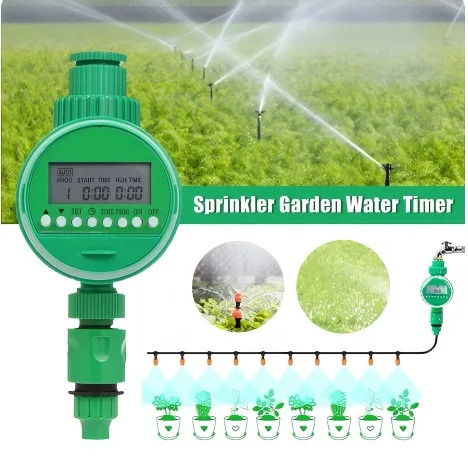 Automatic Garden Irrigation Timer LCD Display Waterproof Programmable Watering C