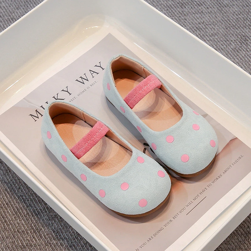 أحذية باليه مسطحة للفتيات الأميرة المخملية المرقطة...