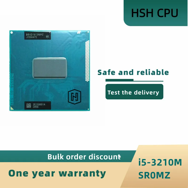 

Intel Core i5-3210M i5 3210M SR0MZ 2.5GHz Used Dual-Core Quad-Thread Laptop CPU Processor Socket G2 / rPGA988B