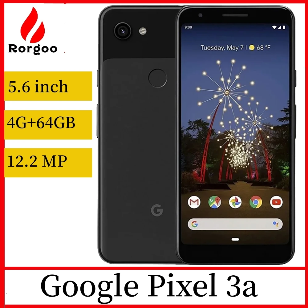 Google-スマートフォン,Pixel 3a,ロック解除,5.6インチ,4GB RAM