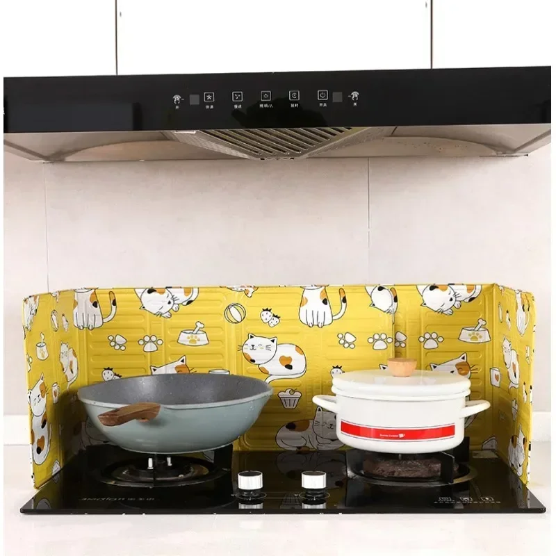 Oil Splash Shield Plate Frying Oil Foldable Kitchen Cooking Splashing Protection Gas Stove Removal Rust Guard Against Stove