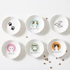 New Creative Cute Cat Small Saucer Shape Mini Plate Ceramics Cartoon Snack Plate