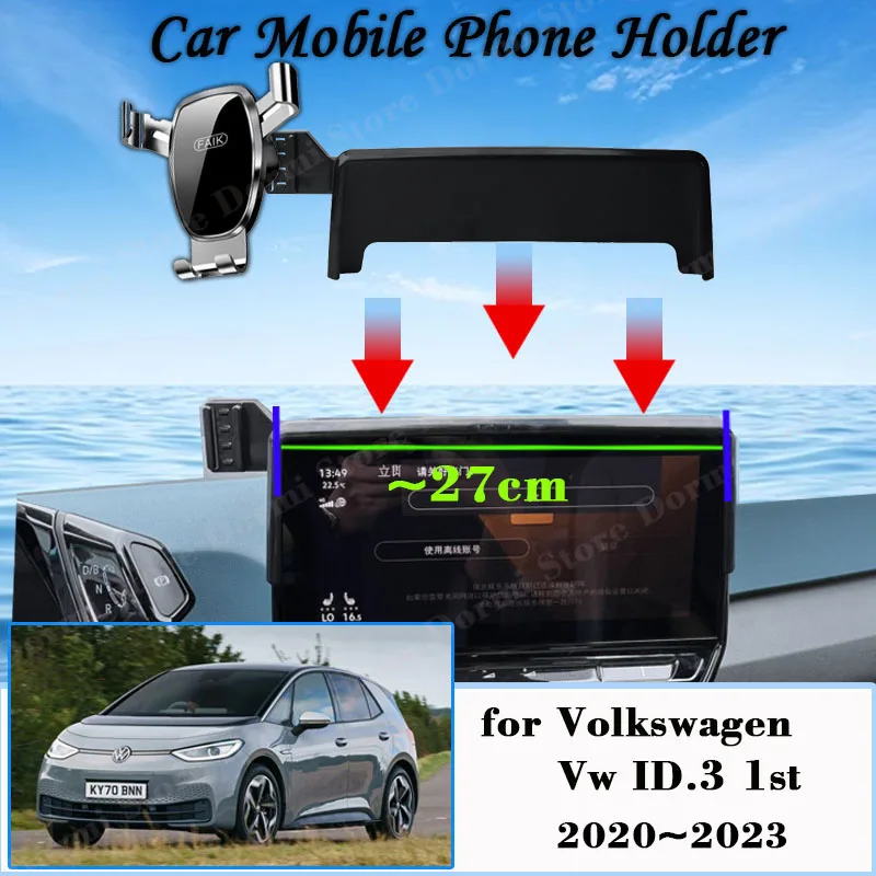 Car Mobile Phone Holder for Volkswagen ID.3 1st 2020~2023 Air Vent Cellphone Bracket Auto Smartphone Stand Gravity Accessories car mount for mercedes benz gla 200 180 x156 2016 2020 air vent mobile phone holder gps bracket gravity stand auto accessories
