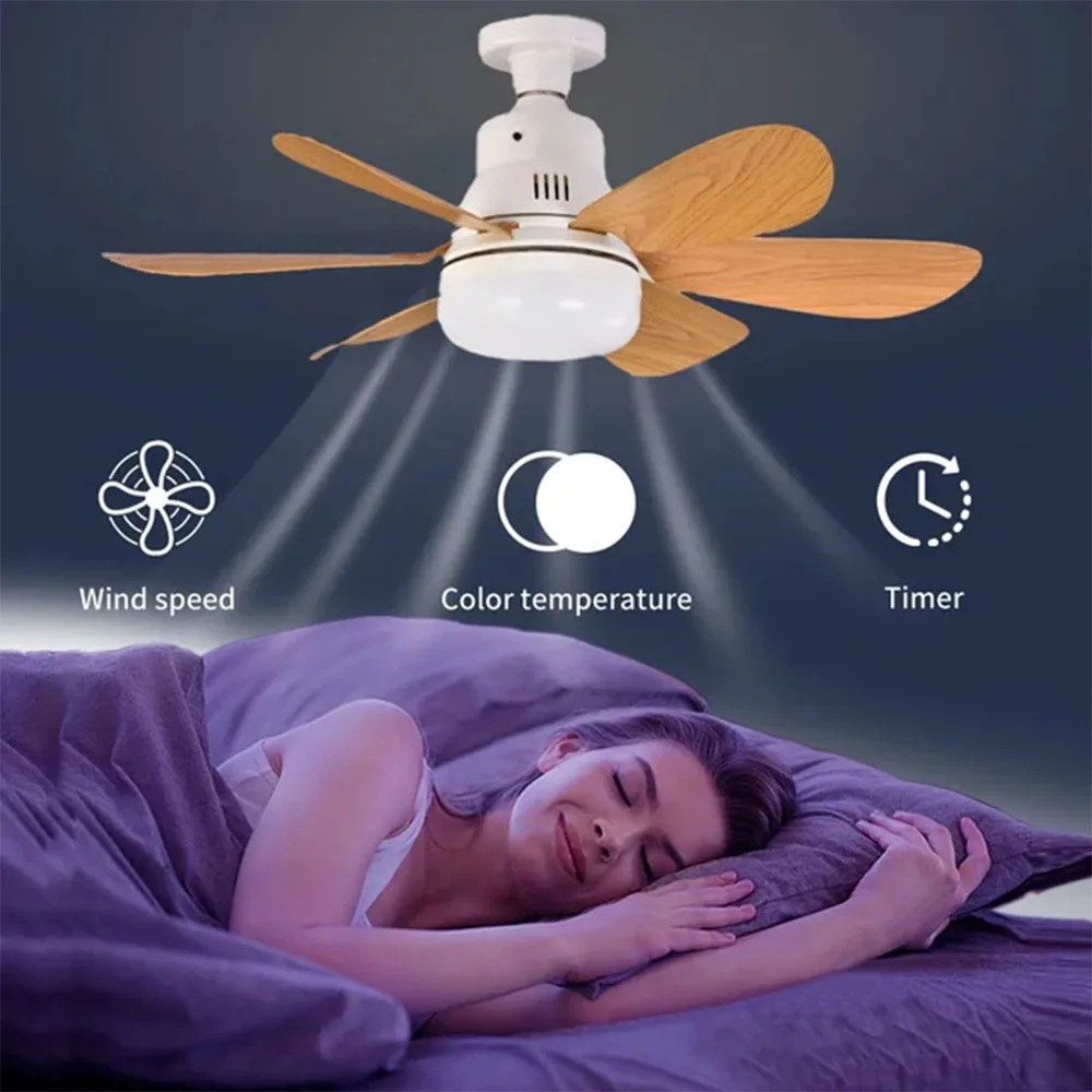 52cm Ceiling Fan Light Thin Silent Ceiling Fan with Remote Control Unlimited Dimming 3-speed Adjustment Bedroom Living Room