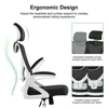 High Back Ergonomic Mesh Office Chair With Adjustable Padded Headrest White/Black Furniture Computer Armchair Chairs Gaming 3