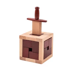 Challenging Wooden Brain Teaser Puzzle Box - Unique Gift (ShaoNao ShengJian)