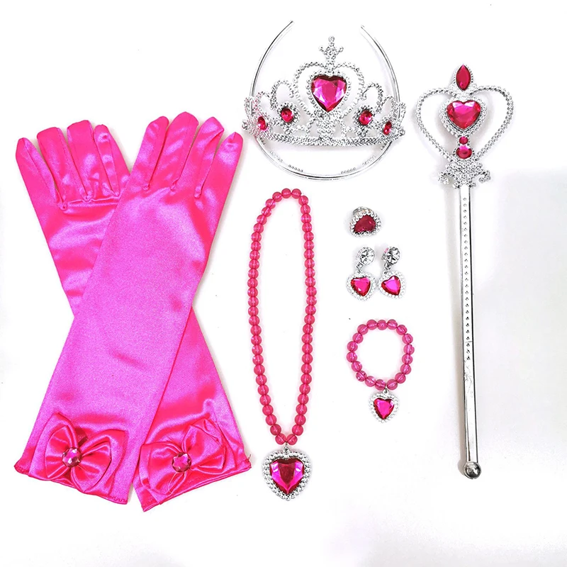 Girls Cosplay Elsa Anna Princess Crown Magic Wand Costume Headband Party Rhinestone Hair Bands For Kids Hairband Gifts Toys 6