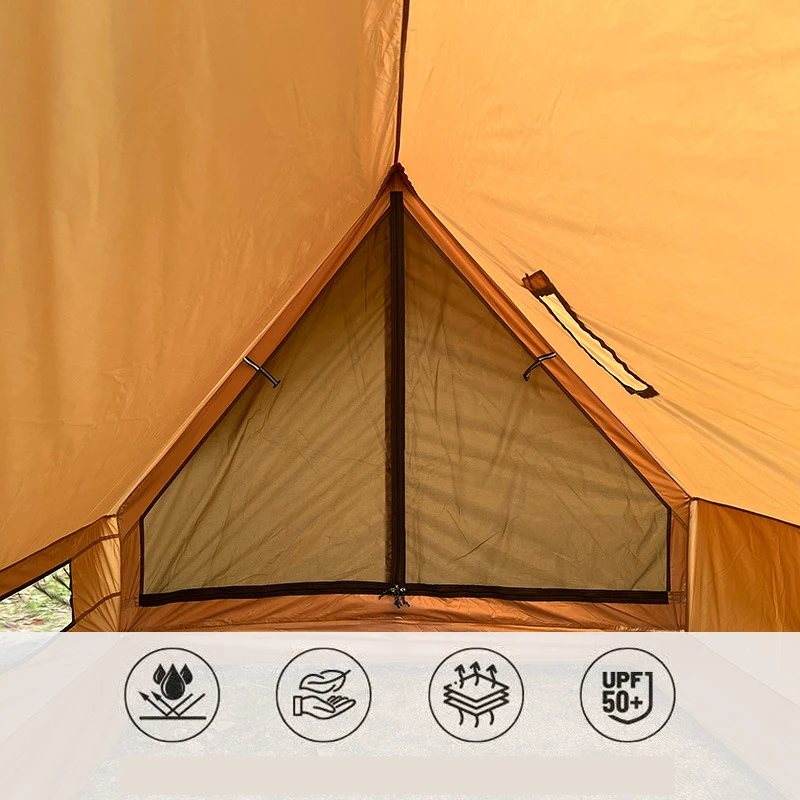 Rainproof Outdoor Tent with Chimney Fireplace, Wild Camping, Lightweight, 2-Person, Vintage