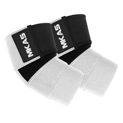 Premium Elbow Pads Wrap - Enhanced Support for Gym Fitness & Weightlifting (MHZ-WHITE)