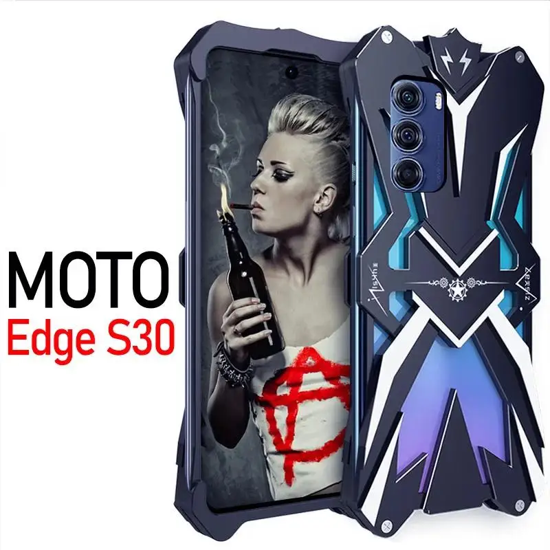 Hot Metal Steel Machinery Heavy Aluminum Armor Case For Motorola Edge S30 Pro / X30 X30 Pro Cases Cover Bumper Coque