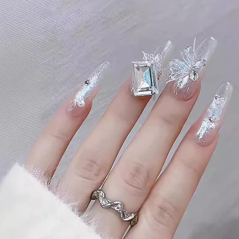 섬세한 금속 석고 샌드 페인팅, 매니큐어 접착제, 영구 효과, 네일 조각 젤, 여아용 쉽게 제거, 3D 네일 아트