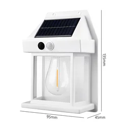 Illuminating Outdoor Solar Wall Lantern - Waterproof LED Garden Fence Light with Sensor (White Classic)