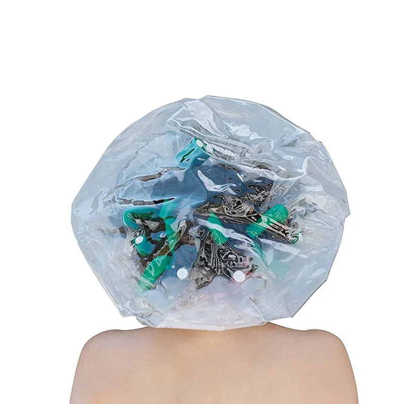 Deluxe Oversized Waterproof Shower Cap - Reusable Transparent Bathing Accessory