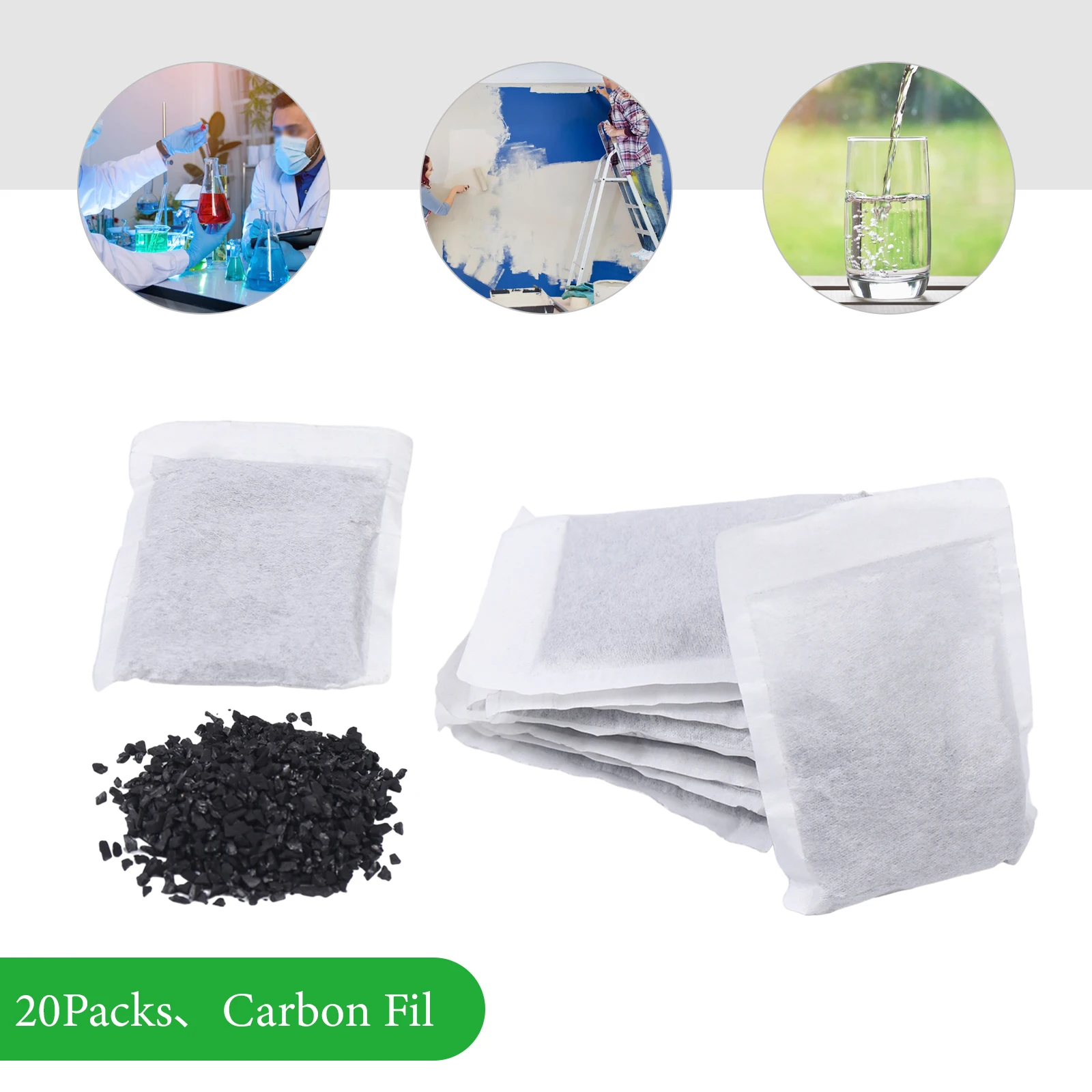 20pcs Activated Carbon Charcoal Filter Bags Kit For Water Distiller Purifier Activated Charcoal Carbon Filter in 20 Bags Packs