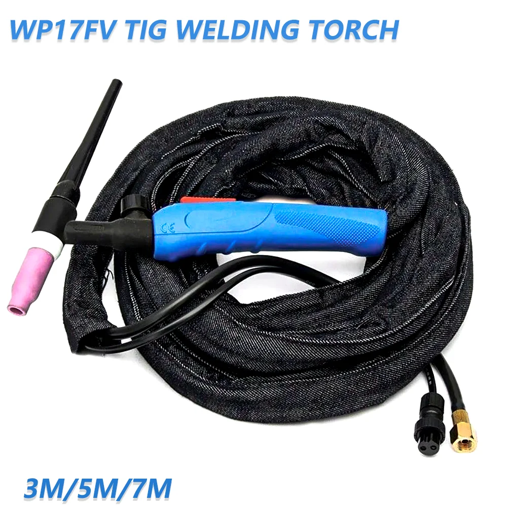 Welding Torch WP-17FV Arc Welding Argon TIG Torch 10/12 Feet 3M/4M Flexible Neck Gas Valve Argon Arc Welding Connector 200A