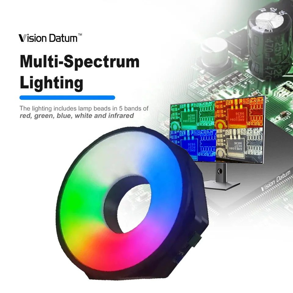 

Промышленное многоспектральное кольцо светильник 12V DC 198mm IR RGB, водонепроницаемое, под заказ, для машинного видения