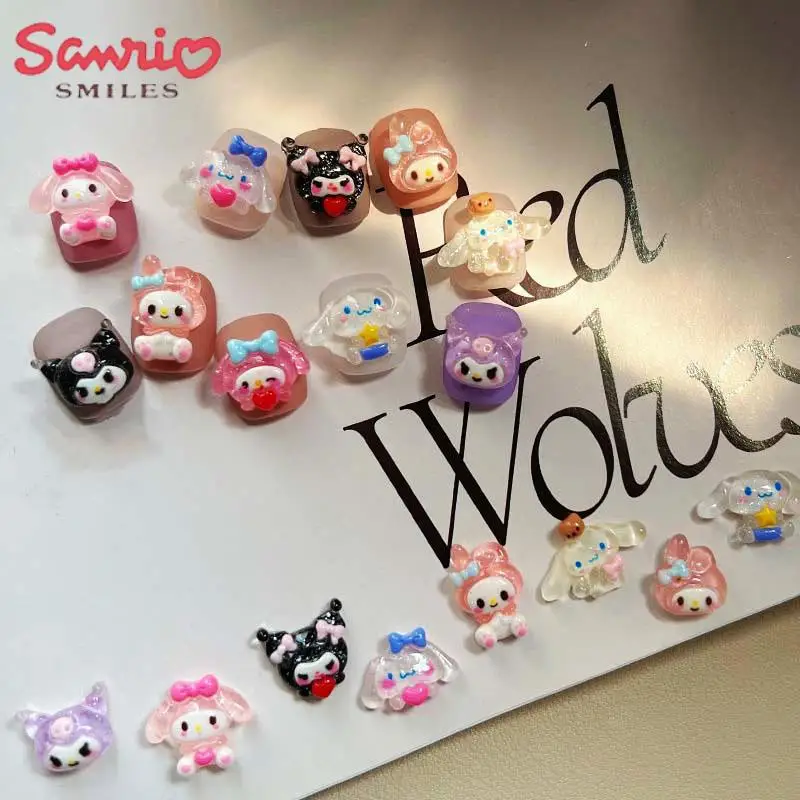 

20 шт. милые аниме аксессуары для ногтевого дизайна «сделай сам» Hello Kittys Sanrio Kuromi My Melody Симпатичные шпильки декоративные подарки игрушки для девочек