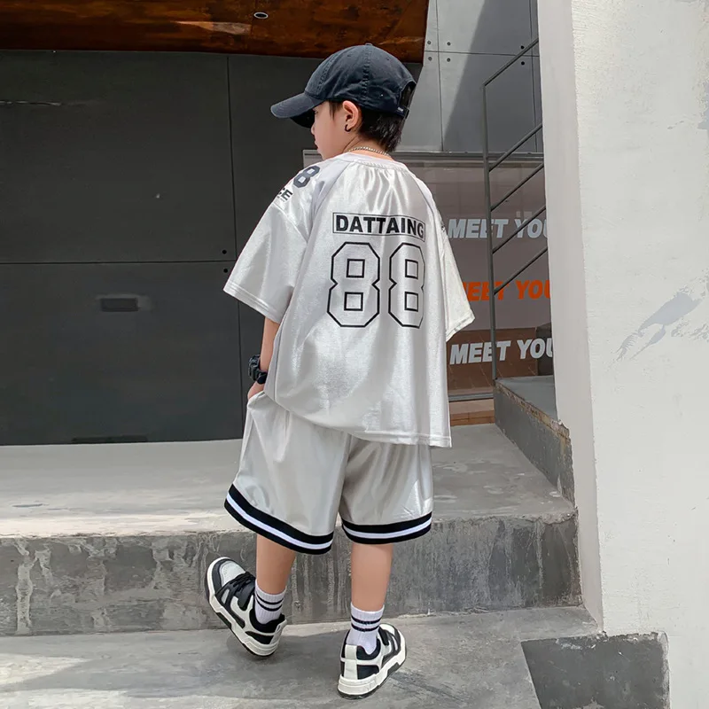 

Fashion Brand Children's Basketball Suit Summer2024New Boys' Jersey Middle and Big Children's Sportswear Two-Piece Summer