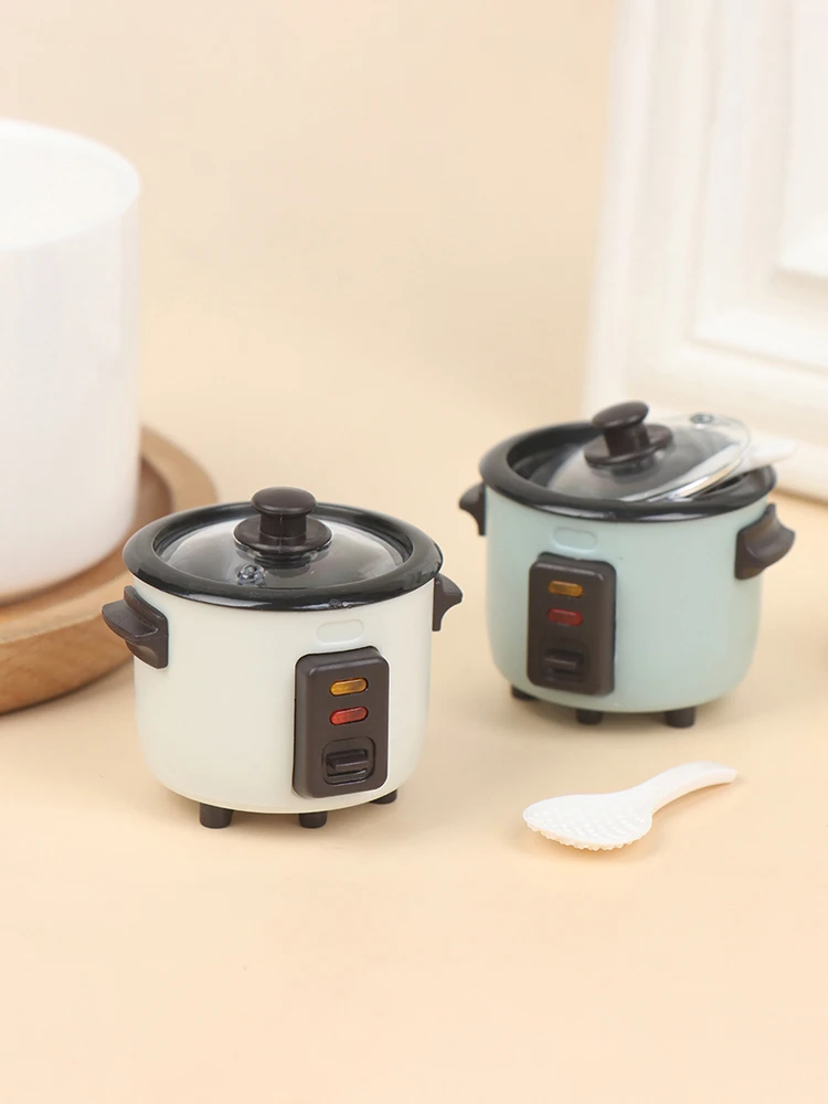 

1:12 Dollhouse Miniature Rice Cooker W/ Rice Spoon Mini Appliances Decoration For Electric Rice Cooker Kitchen Accessories