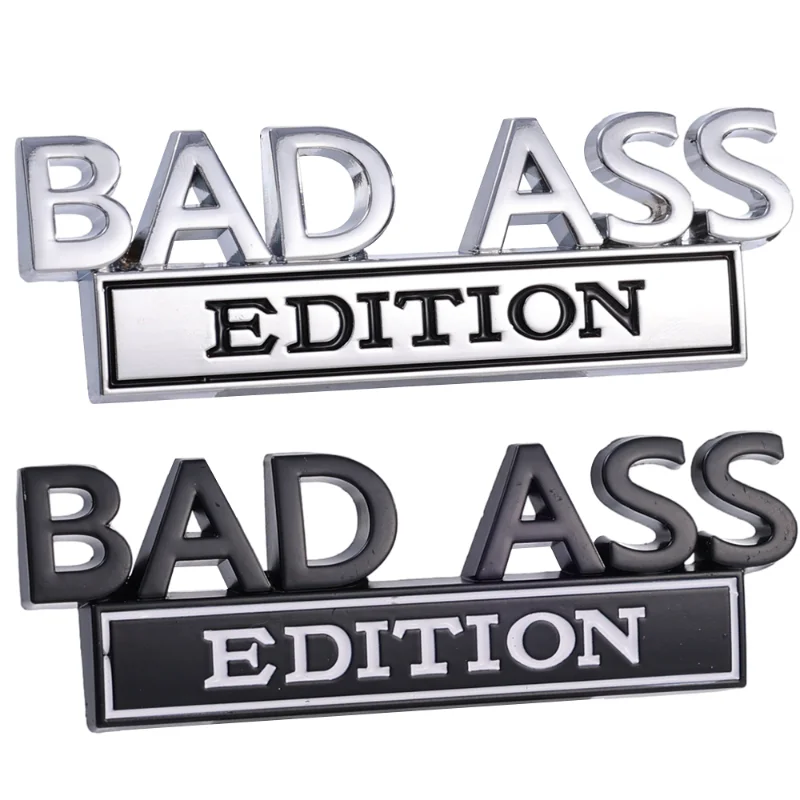 3D 메탈 BAD ASS 에디션 엠블럼 자동차 스티커, 범퍼 프론트 그릴, 테일 오토바이 SUV 트럭, 범용 장식 스티커