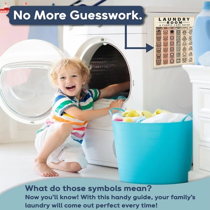 Laundry Symbols Guide Magnet Laundry Magnets for Washing Machine Instructions