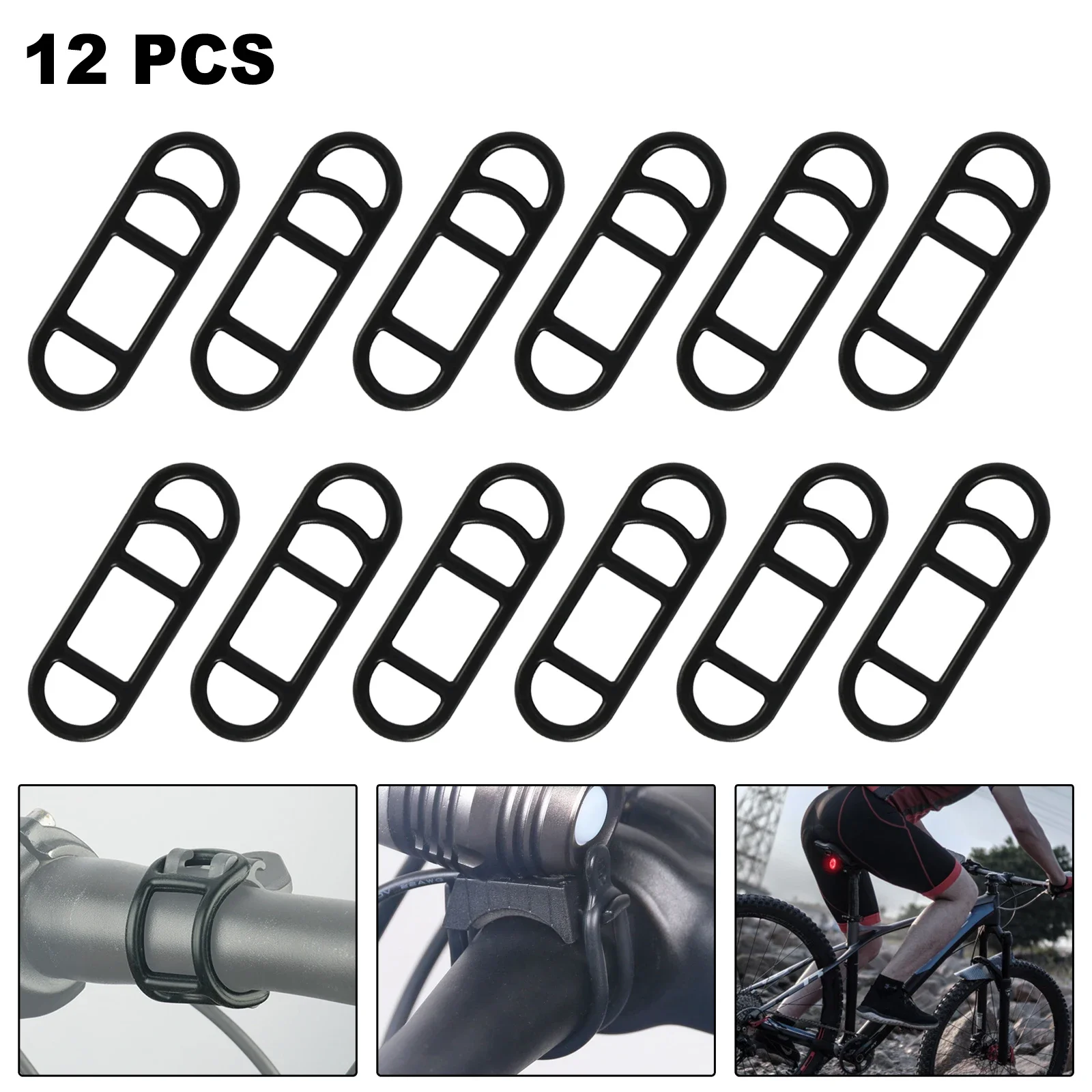 

Torch Rubber Holder Silicone Straps 7x2.3cm Flexible Rubber Rings With Two Openings For MTB Bikes Electric Bikes Brand New