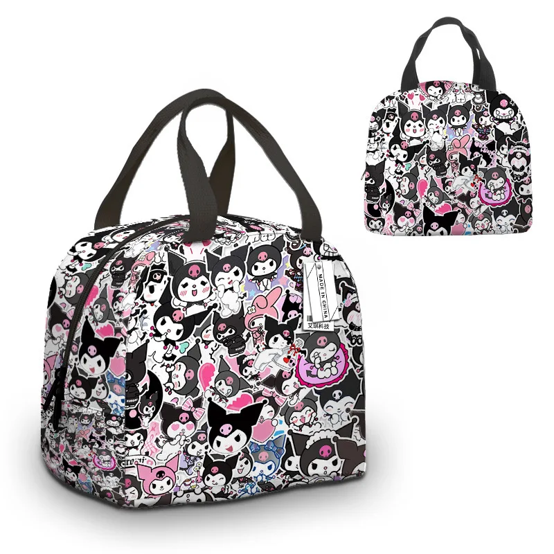 MINISO-Mochila infantil fofa dos desenhos animados, Sanrio Kuromi Melody Cinnamoroll, lancheira ao ar livre do estudante, bolsa de escola Anime