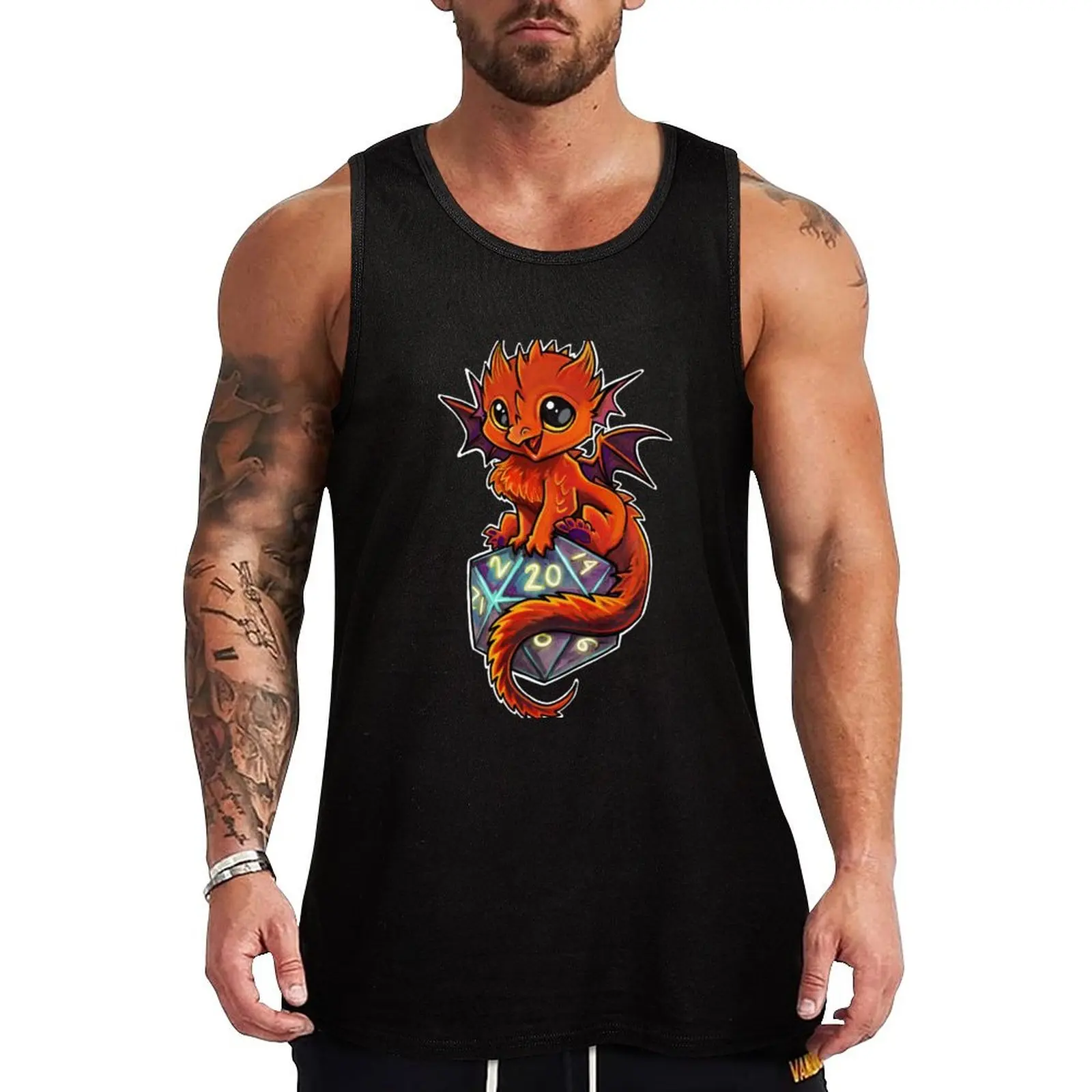 

Dragon dice Tank Top summer clothes for men Men's fitness t-shirt Gym man T-shirt male